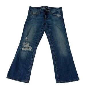 American Eagle Womens Size 4 Cropped Jean's  Vintage Flare Distressed
